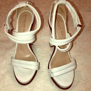 White heel sandals